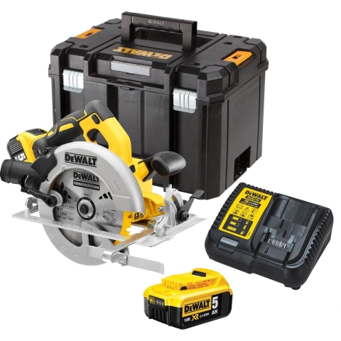 DeWALT DCS570P2 18V Li-Ion Accu Cirkelzaag Set (2x 5.0Ah Accu) In TSTAK - 184mm