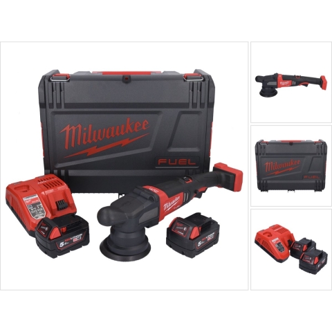 Milwaukee M18 FROP15-502X 18V Li-Ion Accu Excentrische Polijstmachine Set (2x 5.0Ah) In HD Box - 4933478835