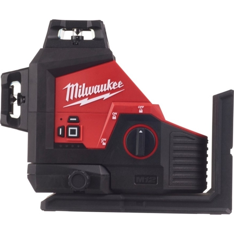 Milwaukee M12 3PL-0C 12V Li-Ion Accu Kruislijnlaser Body In Koffer - 3 Lijnen - Groen - 38m