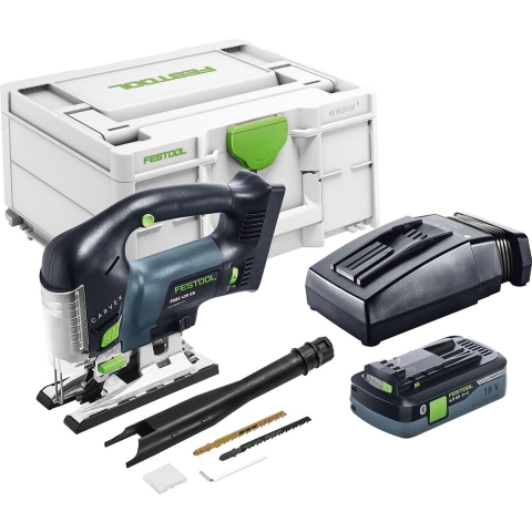 Festool CARVEX PSBC 420 HPC4,0 EBI-Plus 18V Li-Ion Accu Decoupeerzaagmachine Set (1x 4,0Ah) In Systainer - 120mm - Koolborstelloos