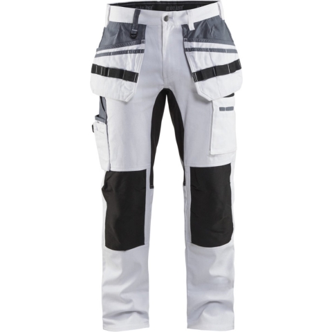 Blåkläder 1910 Schilders Werkbroek Met Stretch - Wit/zwart - 54