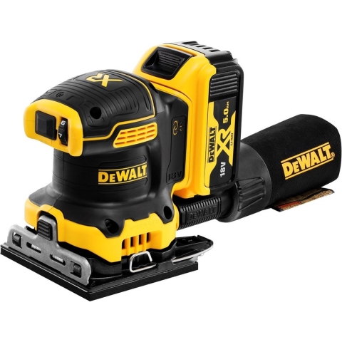 DeWALT DCW200P2 18V Li-ion XR Accu Vlakschuurmachine Set (2x 5.0Ah) In TSTAK Koffer