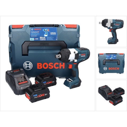 Bosch GDS 18V-1050 H 18V Li-Ion Accu BiTurbo Slagmoeraanzetter Set (2x 8,0Ah) In L-Boxx - 1700Nm - 3/4"- Koolborstelloos