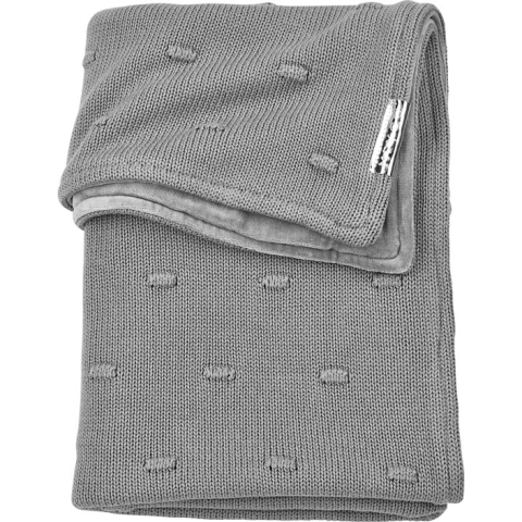 Meyco Baby Knots velvet ledikant deken - grey - 100x150cm