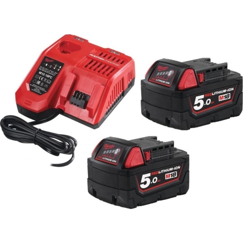 Milwaukee M18 NRG-502 18V Li-Ion Accu Starterset (2x 5,0Ah Accu) + Lader