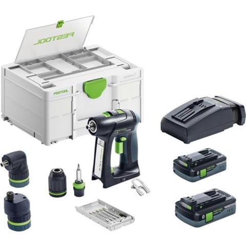 Festool C 18 HPC 4,0 I-Set 18V Li-Ion Accu Schroefboormachine Set (2x 4,0Ah) In Systainer - 45Nm