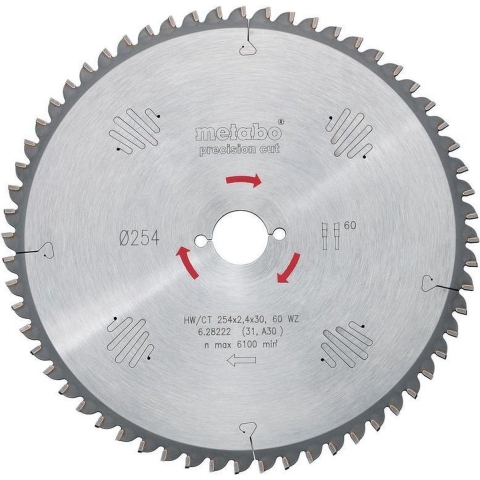 Metabo 628057000 Precision Cut Cirkelzaagblad - 315 X 30 X 48T - Hout / MDF