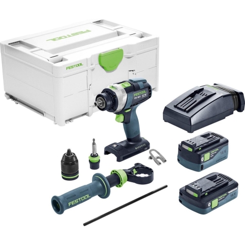 Festool TPC 18/4 5,2/4,0 I-Plus QUADRIVE 18V Li-Ion Accu Klopboormachine Set (1x 4,0Ah&1x 5,2Ah) In Systainer - 75Nm