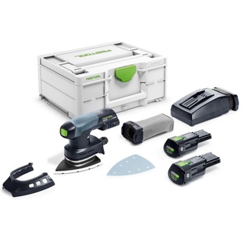 Festool DTSC 400 3,0 I-Plus 18V Li-Ion Accu Deltaschuurmachine Set (2x 3,0Ah) In Systainer - 100x150mm