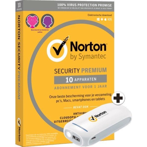 Micromedia Norton Premium 25 Gb 10 Apparaten + Powerbank