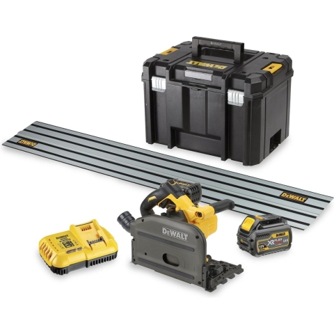 DeWALT DCS520T2R 18V / 54V XR FlexVolt Li-Ion Accu Invalzaag Incl. Geleiderail Set (2x 6,0Ah Accu) In TSTAK - Snelwissel - Koolborstelloos