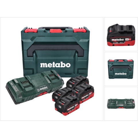 Metabo 685135000 18V LiHD Accu Starterset (4x 8.0Ah Accu) + Duolader In Metaloc