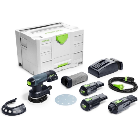 Festool ETSC 125 3,0 I-Set 18V Li-Ion Accu Excentrische Schuurmachine Set (2x 3,0Ah) In Systainer - 125mm