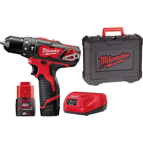 Milwaukee M12 BPD-202C 12V Li-Ion Accu Klopboor-/schroefmachine Set (2x 2.0Ah Accu) In Koffer