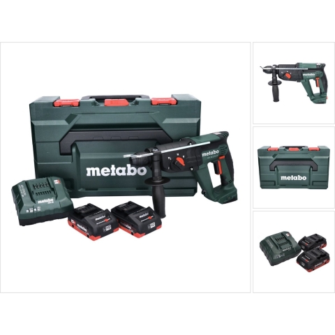 Metabo KH 18 LTX 24 18V Li-ion Accu Combihamer Set (2x4.0Ah LiHD Accu) In Metabox