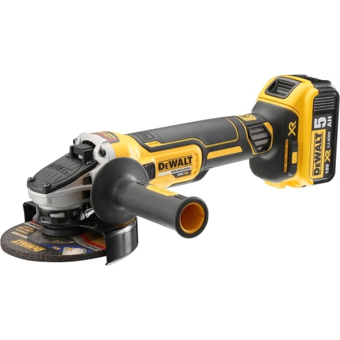 DeWALT DCG405P2 18V Li-Ion Accu Haakse Slijper Set (2x 5.0Ah Accu) In TSTAK - 125mm - Koolborstelloos