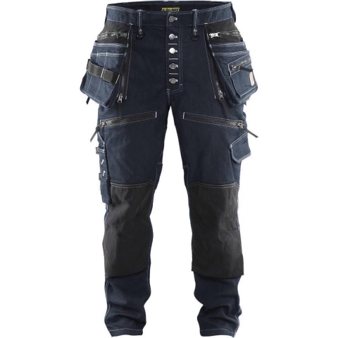 BlÃ¥klÃ¤der X1900 Werkbroek Baggy Denim Stretch 1999 - Marineblauw/Zwart - D88