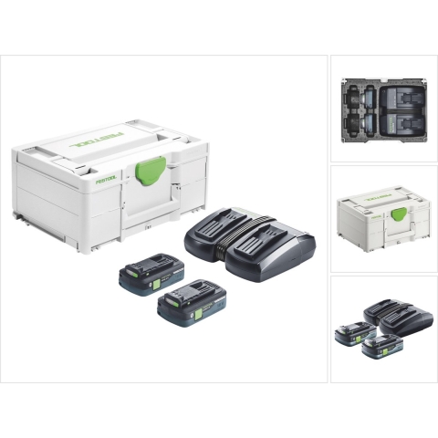 Festool SYS 18V 2x4,0/TCL 6 DUO Energieset (2x 4,0Ah) In Systainer