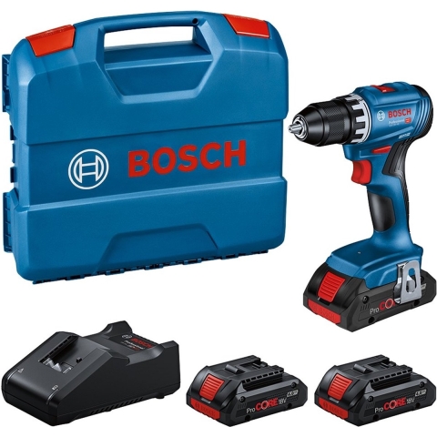 Bosch GSR18V-45 18V Li-ion Accu Schroefboormachine Set (3x 4Ah Accu) In L-Case - 45Nm