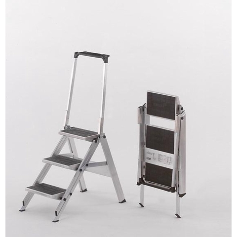 Little Jumbo 1313650340 Trap - Enkel - Aluminium - 3 Treden Kunststof - Met Beugel - Max. Werkhoogte 2.70 M.