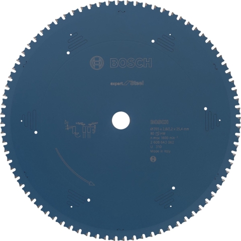 Bosch 2608643062 Expert Cirkelzaagblad - 355 X 25,4 X 80T - Metaal - Carbide