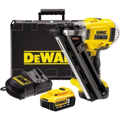 DeWALT DCN692P2 18V Li-Ion Accu Constructie Tacker Set (2x 5.0Ah Accu) In Koffer - 50-90mm - Koolborstelloos