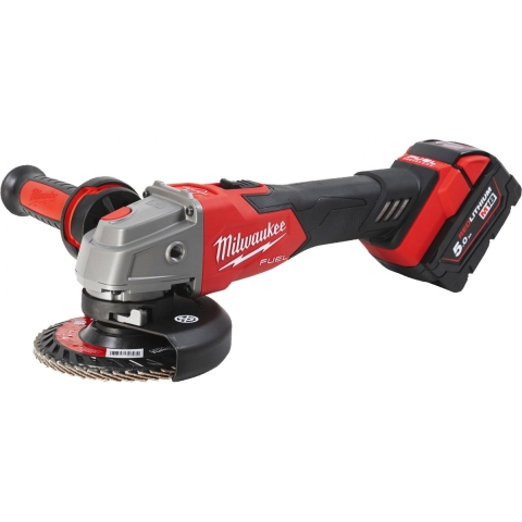 Milwaukee M18 FSAG125XB-502X 18V Li-ion Accu Haakse Slijper Set (2x5.0Ah) In HD Box - 125mm - Koolborstelloos