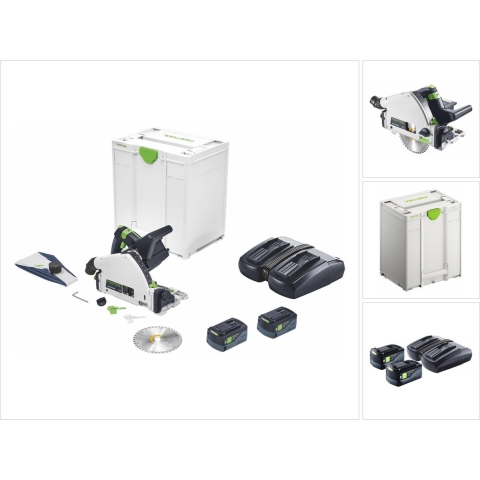 Festool TSC 55 5,0 KEBI-Plus/XL 18V Li-Ion Accu Invalzaag Set (2x 5,0Ah) In Systainer - 160mm
