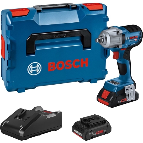 Bosch GDS 18V-450 HC 18V Li-ion Accu Slagmoeraanzetter Set (2x 4.0Ah) In L-Boxx + CoMo - 450 Nm