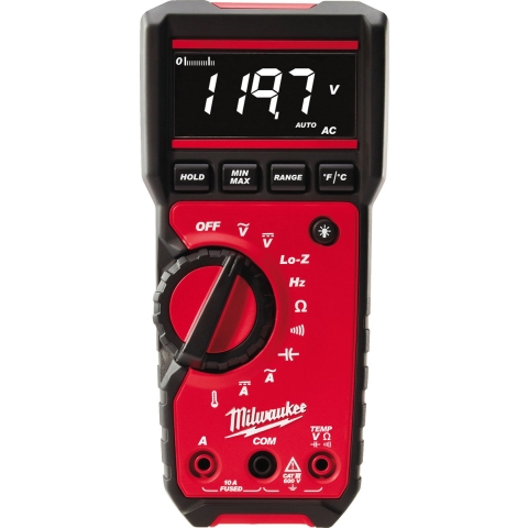 Milwaukee 2217-40 Digitale True-RMS Multimeter Incl. Temperatuurmeting - AC/DC600V&10A - -40°C T/m 400°C