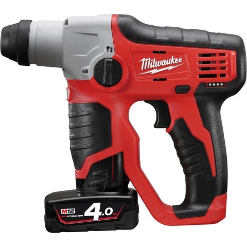 Milwaukee M12 H-402C 12V Li-Ion Accu SDS-plus Boorhamer Set (2x 4.0Ah Accu) In Koffer - 0,9J