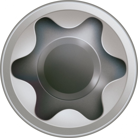 SPAX 538000601003 Terrasschroef, Cilinderkop, 6 X 100, Fixeerschroefdraad, T-STAR Plus TX25 - Blank - 100 Stuks