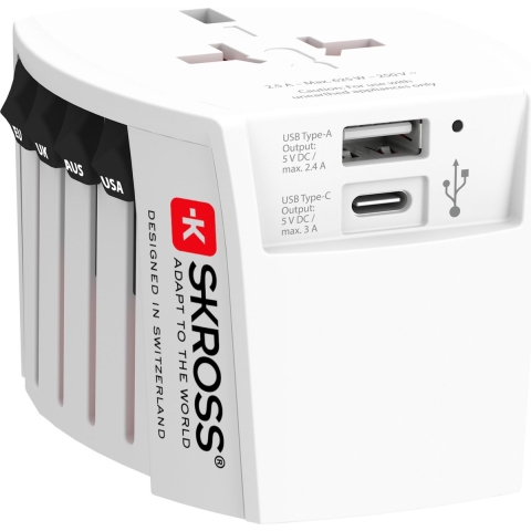 Skross Wld Trav 2pl Usb Chg Usbc 2400 Ma W