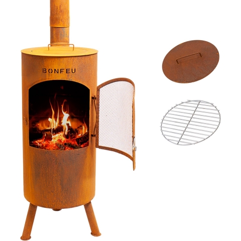 BonFeu 3501R Tuinhaard BonTino - Roest - 164cm - 35cm