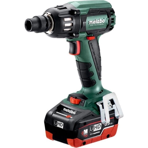 Metabo SSW 18 LTX 400 BL 18V LiHD Accu Slagmoersleutel Set (2x 5.5Ah Accu) In MetaBOX - 400Nm - 1/2"- Koolborstelloos