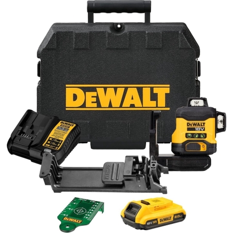 DeWALT CLE34031D1-QW 18V Li-ion Accu Zelfnivellerende Kruislijnlaser Set (1x 2.0Ah) - 3x360° - Groen