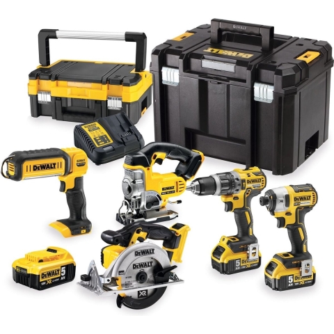 DeWALT DCK551P3T-QW 18V Li-in XR Accu 3-delige Combiset (3x 5.0Ah Accu) In 2 TSTAK Koffers