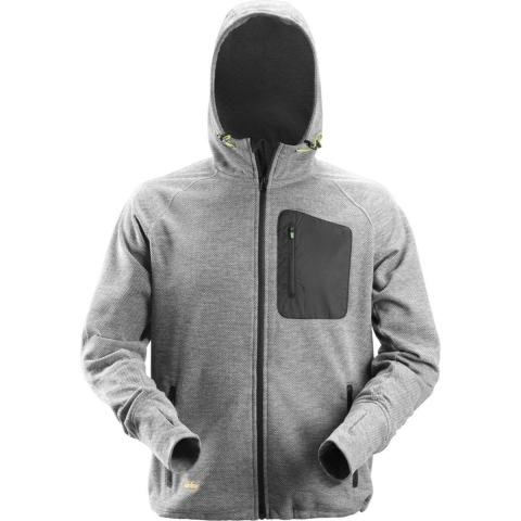 Snickers 8041 FlexiWork Fleece Trui Met Capuchon - Grijs - Maat XL