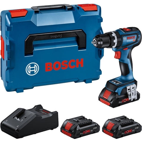 Bosch GSB18V-90C 18V Li-ion Accu Schroefboormachine Set (3x 4Ah Accu) In L-Boxx