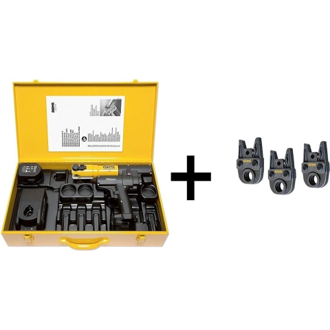 Rems 578026 14,4V Li-Ion Accu Mini-Press AC Eenhandsradiaalpers Set (1x 2,5Ah Accu) In Koffer + 3 Bekken TH16-20-26