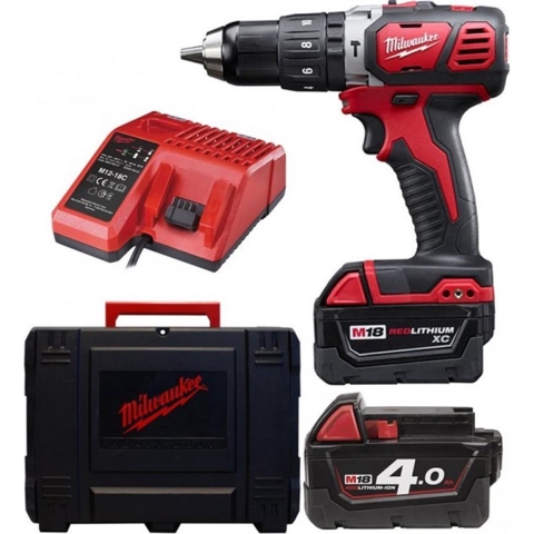 Milwaukee M18 BPD-402C 18V Li-Ion Accu Klopboor-/schroefmachine Set (2x 4.0Ah Accu) In Koffer