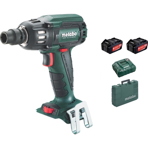 Metabo SSW 18 LTX 400 BL 18V Li-Ion Accu Slagmoersleutel Set (2x Li-Power 5.2Ah Accu) In MetaBOX - 400Nm - 1/2"- Koolborstelloos