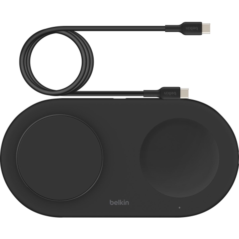 Belkin Belkin 2in1 Qi2 15w Magnetic Charging Pad Zwart - Geschikt Voor Magsafe Draadloze Oplader