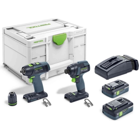 Festool TID 18 HPC 4,0 I-Set T18 18V Li-Ion Accu Combiset (2x 4,0Ah) In Systainer