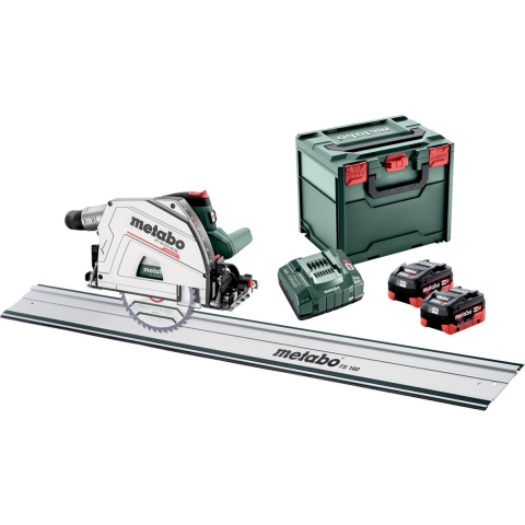 Metabo KT 18 LTX 66 BL 18V Li-ion Accu Invalcirkelzaag Set (2x 8.0Ah Accu) Incl. Geleiderail In MetaBox - 165 X 20mm - Koolborstelloos