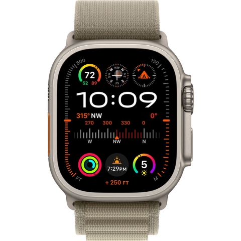 Apple Watch Ultra 2 GPs + Cellular 49 Mm Titanium Case/olijfgroene Alpine Loop - Large