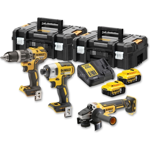 DeWALT DCK384P2T-QW 18V Li-ion Accu 3-delige Combi Set (2x 5.0Ah) In TSTAK Koffers