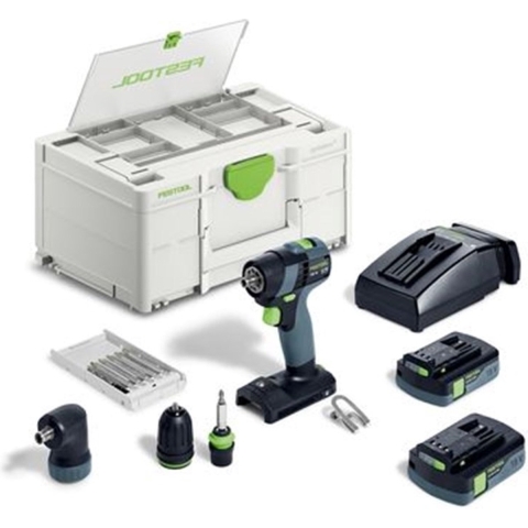 Festool TXS 18 C 3,0-Set 18V Li-Ion Accu Schroefboormachine Incl. Bitset (2x 3,0Ah) In Systainer - 40Nm
