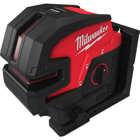 Milwaukee M12 CLL4P-0C 12V Li-Ion Accu Zelfnivellerende Kruislijnlaser Met 4 Punten Body In Transportkoffer - Groen