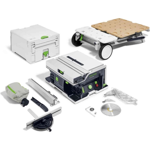 Festool CSC SYS 50 EBI-Basic-Set 36V (2x18V) Accu Tafelcirkelzaag Body Incl. Onderstel En Accessoires - 168mm